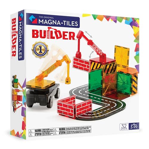MAGNA-TILES Builder 32-Piece Magnetic Construction Set, The Original Magnetic Building Brand