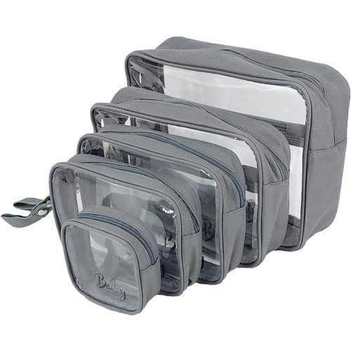 Llama Bella 5 Piece Diaper Bag Organizer Pouch Set, Clear with Straps and Pacifier Case