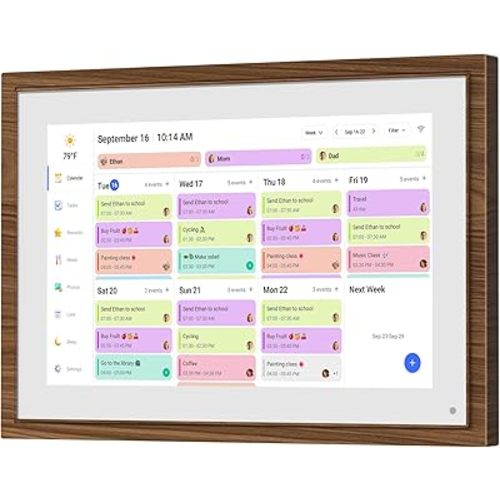 10.1 Inch Digital Calendar Chore Chart with Touchscreen - Full HD Interactive Display, Wall & Desk Mountable Family Planner, to-Do List & Meal Planner, Digital Picture Frame Gifts for Women Mom