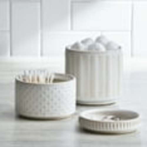 3-Piece Textured Ceramic Stackable Jar Set in Creamy White, Better Homes & Gardens