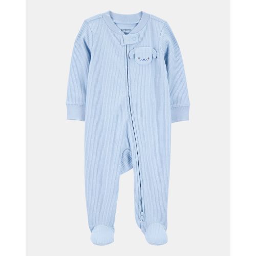 Baby Boy Dog Pocket 2-Way Zip Ribbed Sleep & Play Pajamas - Blue - Carter's | Carter's