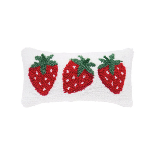 C&F Home Strawberry Trio Hooked Throw Pillow | Wayfair