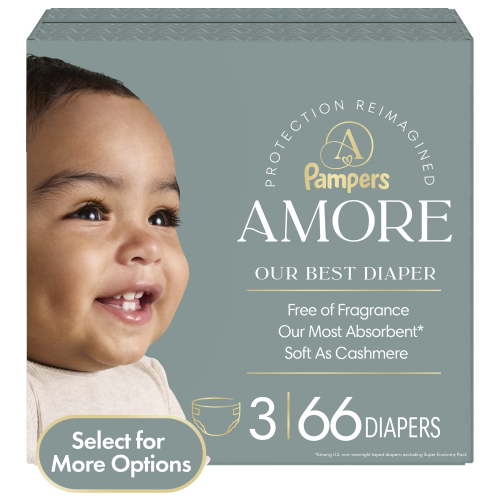Pampers Amore Baby Diapers Size 3, 66 Count (Select for More Options)