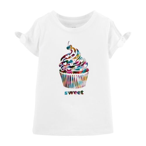 Tie-Sleeve Cupcake Tee - 9M - Ivory, Multi