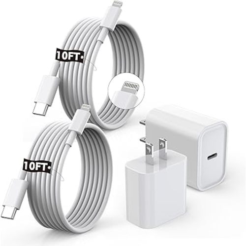 [Apple MFi Certified]10FT Fast iPhone Charger,Extra Long Apple Charger Fast Charging 2Pack USB C Charger Block Plug + 10Foot Lightning Cable Cord for iPhone 14/Pro/Pro Max/Plus/13/12/11/XS/XR/X/SE2022