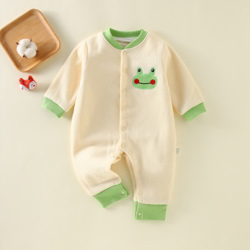 Baby Bear Frog Contrast Color Romper