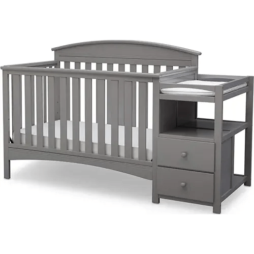 Delta Children Abby Convertible Crib and Changer, Grey