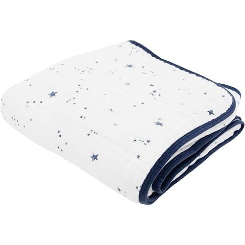 Little Unicorn Muslin Quilt Blanket | 100% Cotton Soft Multi-Layered Muslin Fabric | Toddler & Baby Blanket | 47”x47” | for Nursery, Crib, Shower Gifts (Shooting Stars)