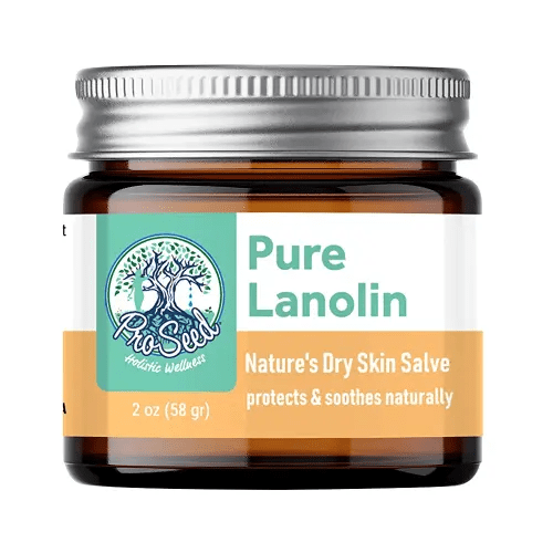 GLASS JAR | 100% Pure All Natural Anhydrous Lanolin USP US Pharmacopeia Grade | Nipple Care and All Purpose Skin Balm, Dry Itchy Skin Relief | SUSTAINABLE Glass Jar | Single Ingredient | 2oz