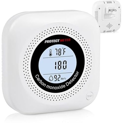 Carbon Monoxide Detectors, Temperature & Humidity Monitor (3-in-1) – Portable Carbon Monoxide detectors Plug in for Travel, CO Detector for Home, Hotel, RV with 110V-220V AC, White Color