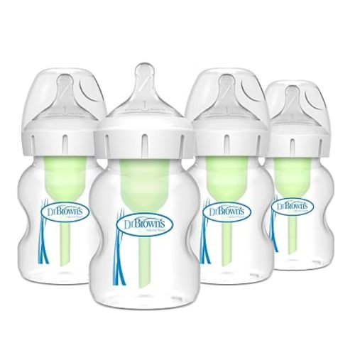 Dr. Brown's Anti-Colic Options+ Wide-Neck Baby Bottles, 5 oz, 4-Pack