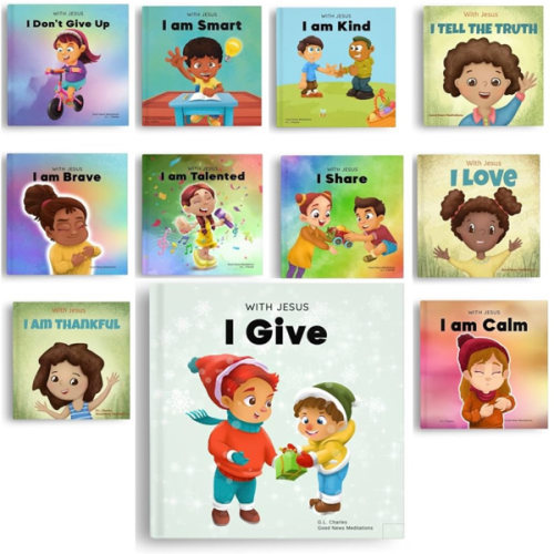 With Jesus Original Kids Bible Books Series – 11 Children Bible Books Bundle (Books 1–11) – Christian Books For Kids Set Featuring Practical Bible ... ... G.L. Charles and Good News Meditations Kids