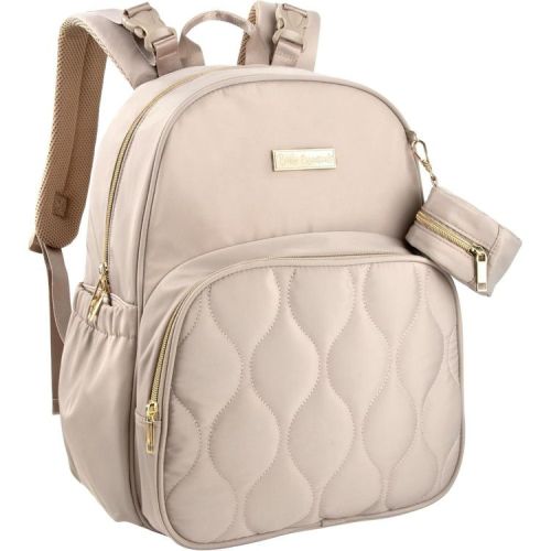 Baby Essentials 3 in 1 Diaper Bag Backpack, Changing Pad & Pacifier Pouch for Newborns - Quilted, Smooth, Sheek, Padded in Design, Beige