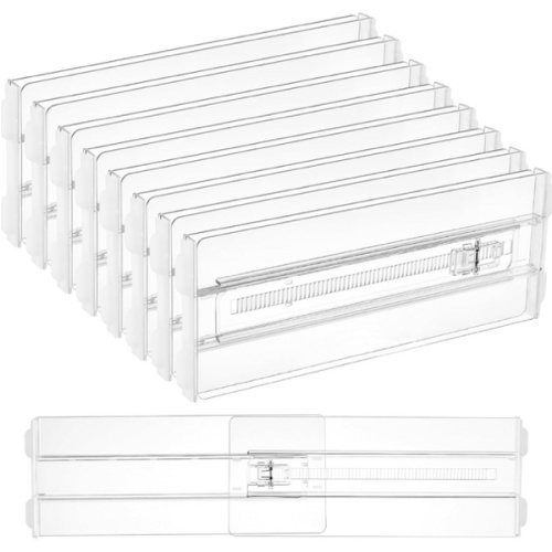 Amazon.com: Vtopmart 8 Pack Drawer Dividers for Clothes, 4" High 10.2"-16.5" Adjustable Expandable Dresser Drawer Organizer, Clear Plastic Separators for Dresser, Baby Clothing, Underwear, Cosmetic, Toiletries