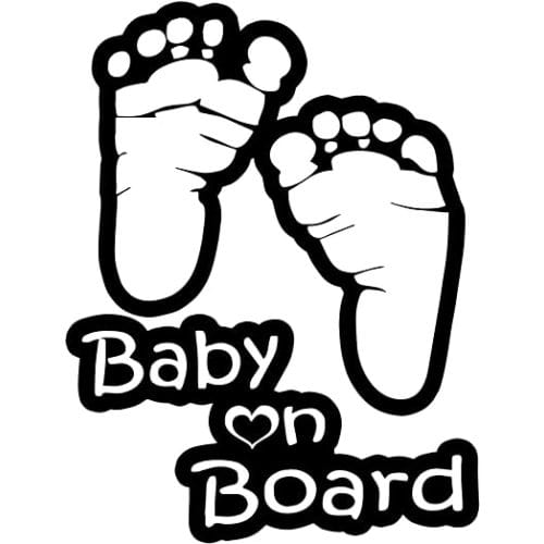 TOTOMO Baby on Board Sticker for Cars Funny Cute Safety Caution Decal Sign for Car Window and Bumper No Need for Magnet or Suction Cup - Footprint