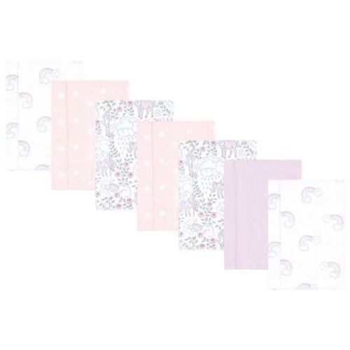 Luvable Friends Hudson Baby Flannel Burp Cloths 7pk, Magical Unicorn