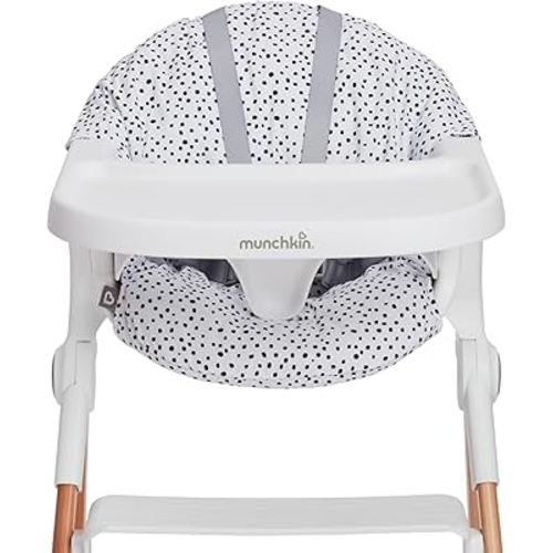 Munchkin Early Feeding Support Cushion for Float High Chair - Reversible, Machine Washable, Modern Design, Perfect for Starting Solids, Black/White