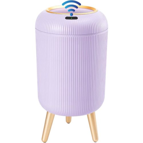 Procade Bathroom Trash Can Automatic Touchless,3 Gallon Motion Sensor Trashcan Soft Close Lid,Smart Garbage Can with Removable Leg,Purple Waste Basket Plastic Trash Can for Kitchen,Bathroom,rv,Office