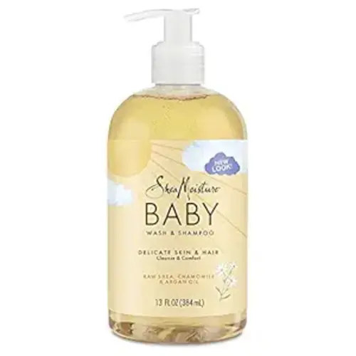 SheaMoisture Baby Wash & Shampoo for All Skin Types Raw Shea, Chamomile & Argan Oil Baby Wash and Shampoo with Frankincense & Myrrh to Help Cleanse 13 oz, Gold, Packaging may vary