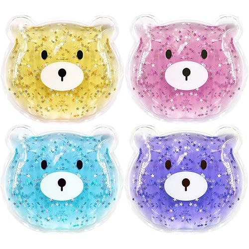 4PCS Boo Boo Ice Pack, Reusable Ice Pack, Auxiliary Fever Reduction, Hot Cold Pack for Injuries, Wisdom Teeth, Colic, Gas and Upset Stomach, Pain Relief, Fever, Headaches