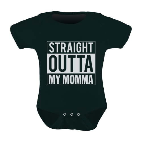 Straight Outta My Momma Baby Girl / Boy Infant Funny Baby Bodysuit Newborn Black