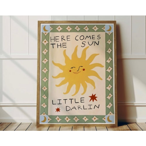 'Here Comes the Sun' Hand Painted Art Print