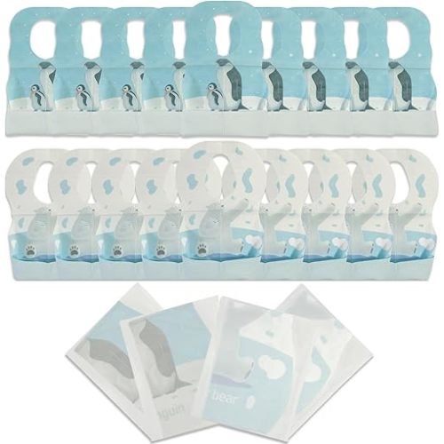 10 Pcs Disposable Bibs, Individually Packaged with Catcher and Leakproof Liner for Toddler Feeding, Baby Travel Essential