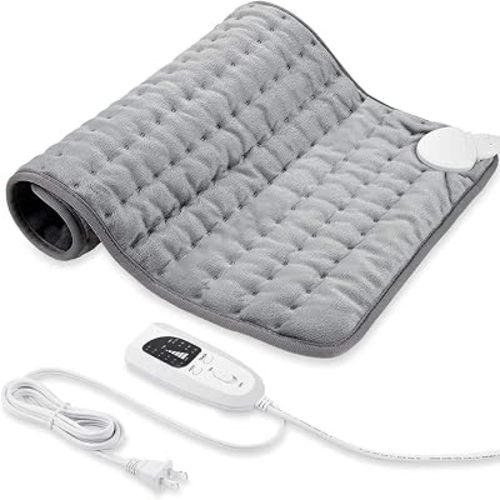 24"X20" Electric Heating pad with 6 Heat Settings, Auto Shut Off, Dry Electric Heating for Back Neck Knee Arms Legs Shoulder Heat Pads for Christmas Birthday Father's Day Mother's Day (Silver Gray)