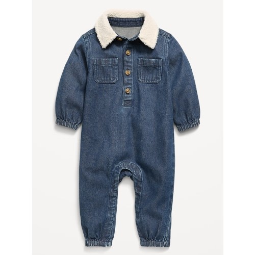 Long-Sleeve Denim Jumpsuit for Baby