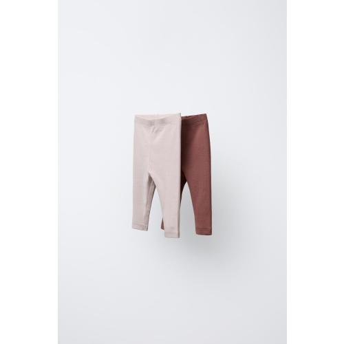 TWO-PACK OF PLAIN LEGGINGS - Pink | ZARA United States