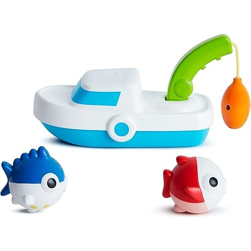 Munchkin® Deep Sea Fishin'™ Toddler Bath Toy and Game with Magnetic Fish, Boat, and Rod