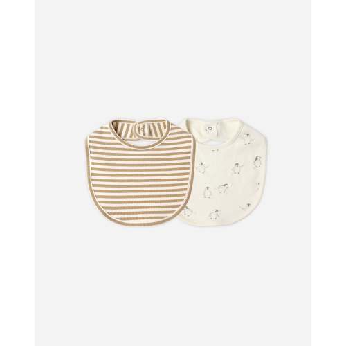 Jersey Snap Bib, 2 Pack || Gold Stripe, Penguins – Quincy Mae