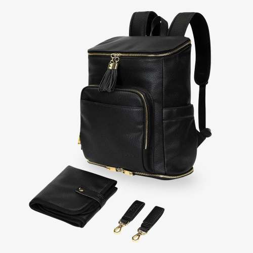 The Nappy Bag Backpack (Black / Gold)