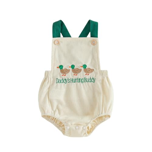 Baby Boy Hunting Clothes Daddy's Hunting Buddy Overalls Mallard Duck Romper Bodysuit Infant Summer Outfit
