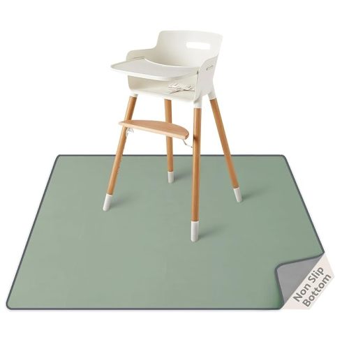 Baby Splat Mat for Under High Chair, Green