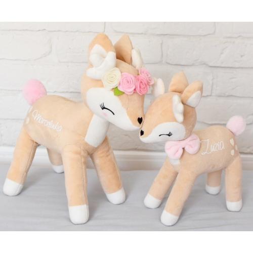 Personalized Plush Fawn – Floral Crown, Soft Deer Stuffed Animal