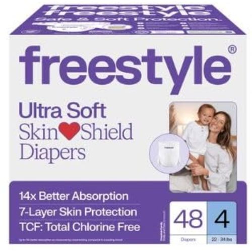 Free~Style Hyper Absorbent Ultra Soft TCF Baby Diapers (Size 4, 48 Count)