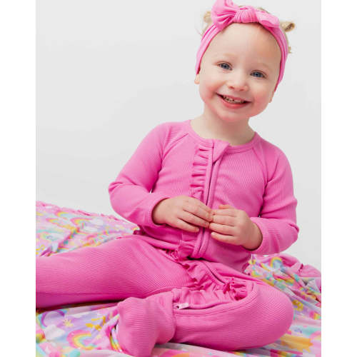 Pinky Promise Ribbed Convertible Ruffle Romper