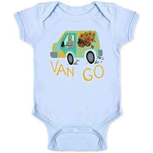 Pop Threads Van Go Vincent Van Gogh Sunflowers Funny Infant Baby Boy Girl Bodysuit