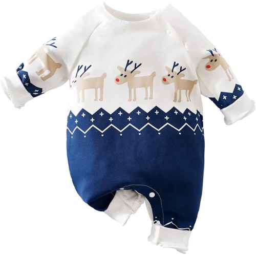 My First Christmas Baby Boy Girl Outfit Newborn Romper Infant Long Sleeve Xmas Santa Onesie Elf Reindeer Clothes