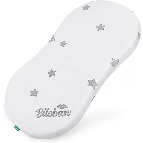 Biloban Bassinet Mattress Pad Topper 30"x18"x0.8", Compatible with Halo Bassinest Swivel Sleeper, Waterproof Breathable Soft Bassinet Mattress Pad Topper, Removable Zippered Cover