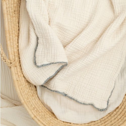 Soft, Heirloom Lace Baby Blanket | Cotton Gauze