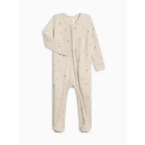 Peyton Zipper Sleeper - Trees / Stone + Graphite(3-6mo)