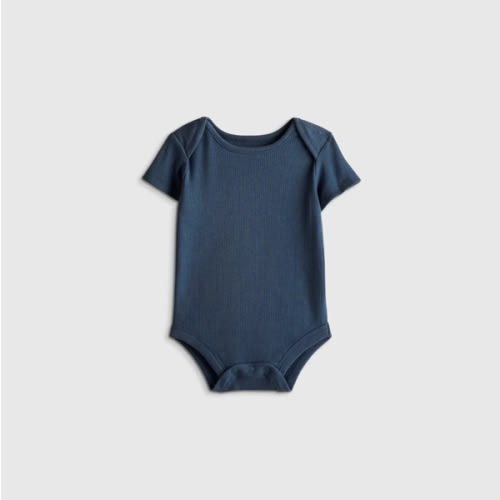 Softest Rib Short Sleeve Bodysuit  in Deep Sea Blue