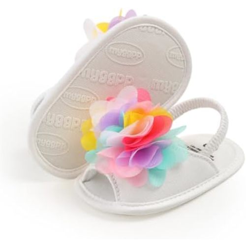Infant Baby Girls Sandals Summer Baby Wedding Dress Flat Shoes Newborn Crib Shoes First Walkers Prewalkers Shoes