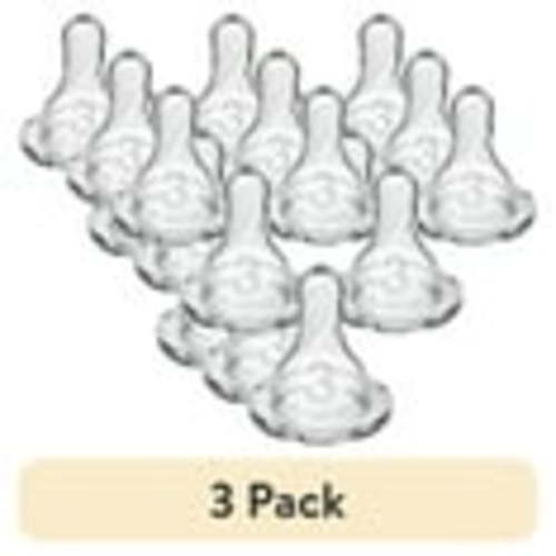 (3 pack) Dr. Brown's Natural Flow Level 3, Narrow Baby Bottle Nipple, Medium-Fast Flow, 6m+, 100% Silicone, 6 Pack