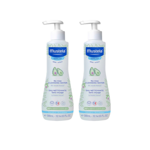 Mustela Baby Cleansing Water - No-Rinse Micellar Water - with Natural Avocado & Aloe Vera - for Baby's Face, Body & Diaper - 1 or 2-Pack - Various Sizes