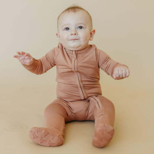 Zip-Up Footie Pajama - Pecan