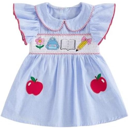 Toddler Baby Girl 4th of July Outfit Flag Sleeveless Dress Fly Sleeve Summer Dresses Girls Independence Day Clothes
