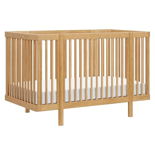 Babyletto Pogo 8-in-1 All Stages Convertible Crib - GREENGUARD Gold - Includes Pads & All Conversion Kits - Bassinet, Midi & Full-Size Baby Crib to Toddler Bed, Baby Bed - Portable & Adjustable, Honey